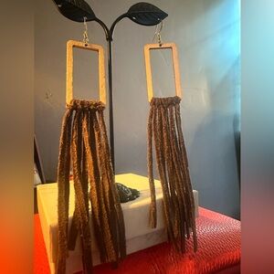 Handmade Earrings Boho Style with Suede Fringe 🩵